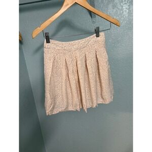 Sim & Sam Peach Grey Leopard Print Pleated Mini Skirt XS Hi Waisted Animal Print